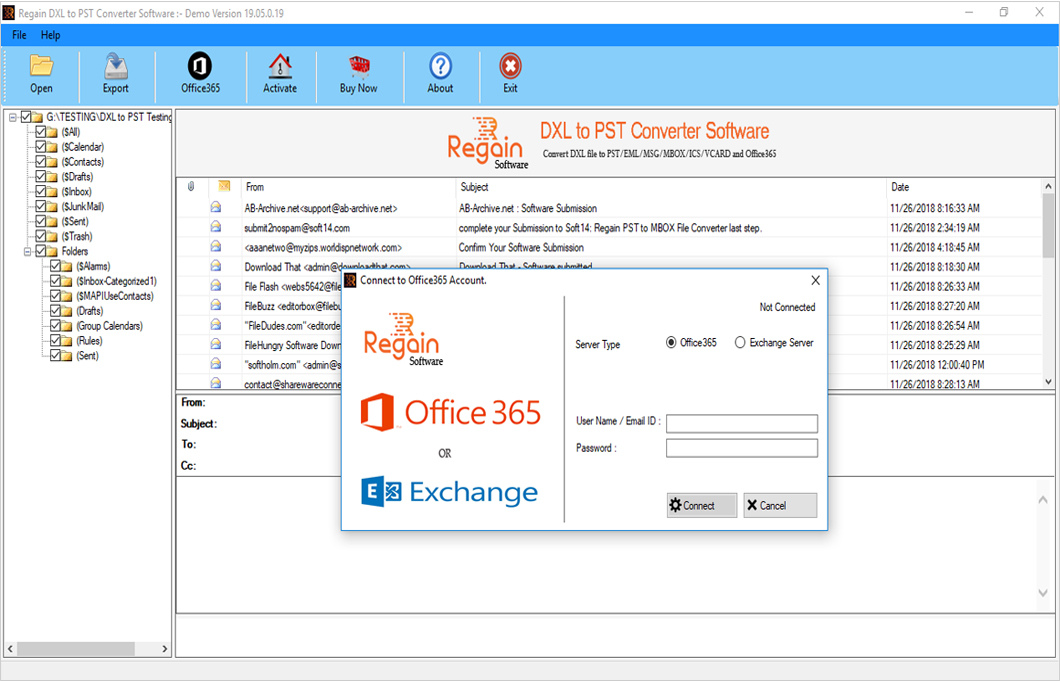 Sucessfully saved items in PST file
