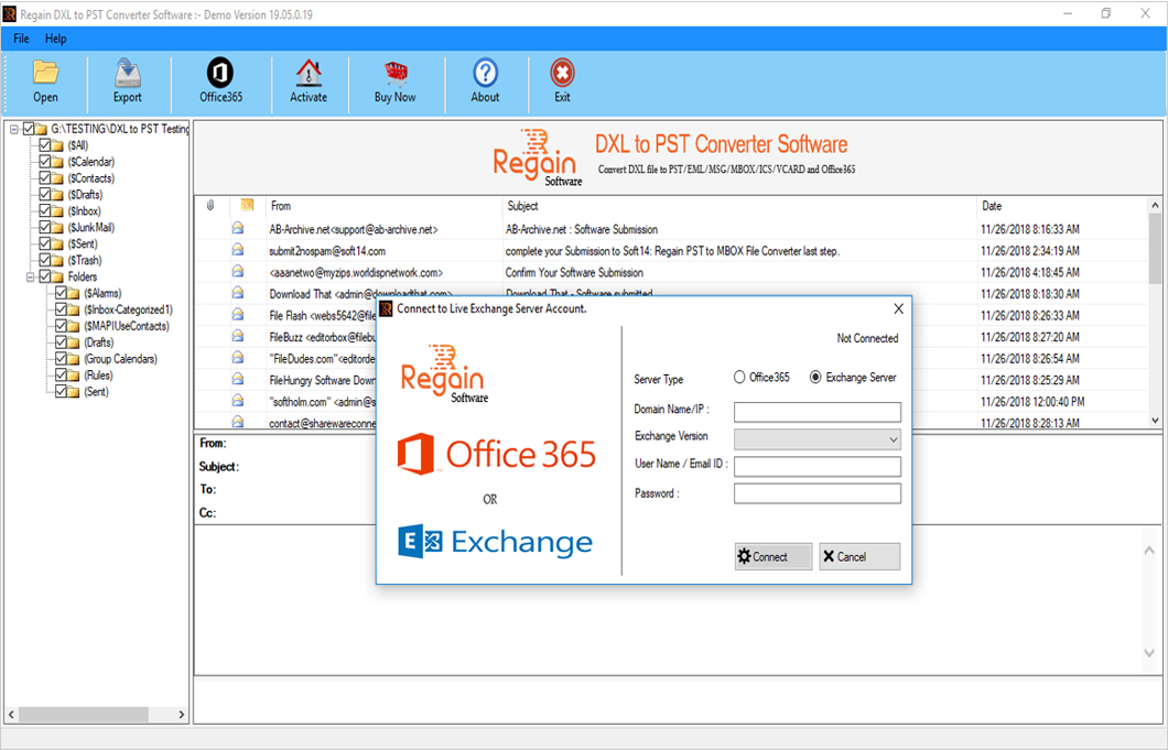 Sucessfully saved items in PST file